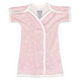 Perfectly Preemie Open-Shoulder Short-Sleeve Ultra Soft NICU Gown (Juniper, Micro)