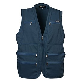 Beat The World Men's 9 Pockets Work Utility Vest Military Photo Safari Travel Vest Workwear Jacket (2XL, Navy)