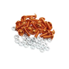 Motoforti 25pcs M6 Orange Aluminum Alloy Hex Socket Head Motorcycle Bolts Screws Nuts Long-lasting