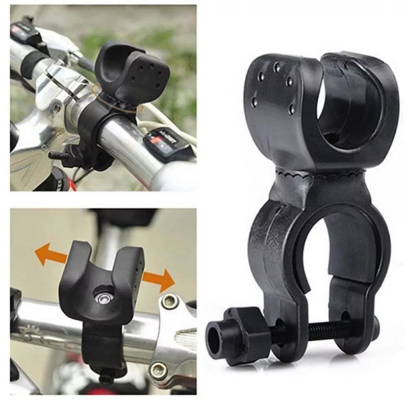 360 Degree Rotation Cycling Bike Flashlight Handlebar Holder Mount Clamp