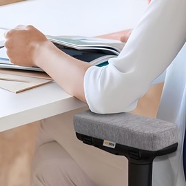 Sunnors Office Chair Arm Covers with Memory Foam Elbow Pillow for Forearm Pressure Relief, Grey Arm Rest Covers for Office Chairs, Wheelchair, Comfy Gaming Chair