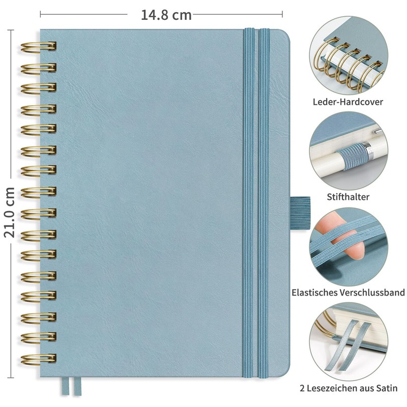 RETTACY Notebook A5 Lined Bullet Journal with 100 g/m² Thick
