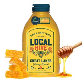 Local Hive Great Lakes Raw & Unfiltered – 32 oz | 100% Pure U.S. Honey | Natural Sweetener Sourced from American Bees & Beekeepers | Light Silky Smooth Flavor | Ideal for Tea, Baking & Cooking