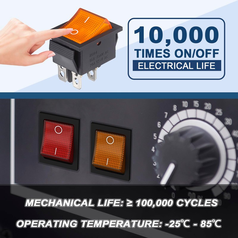 VEXUNGA Toggle Switch Rocker Switch 16A 250VAC 20A 125VAC 4-Pin