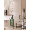 JASAI 18Oz Green Glass Soap Dispenser with Black Rust Proof