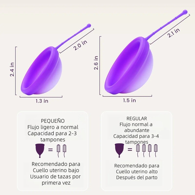 Discos Menstruales De Silicona Médica L Plus S 2pzs Con