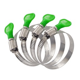 BESTYCHAO Pipe Clamps, 4 Pieces 2.5 Inch Stainless Steel Key Type Worm Gear Hose Clamps, Adjustable 54-74 mm Range Thumb Screw Clamps for Plumbers