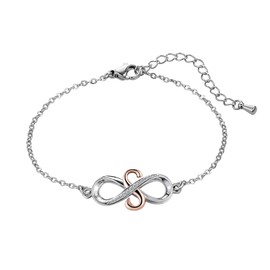 ZakiaHo Rose Gold Plated Infinity Name Initial S Love Bracelets for Women Girls Letter Alphabet Dainty Adjustable Chain Ladies Jewellery Christmas Birthday Gifts