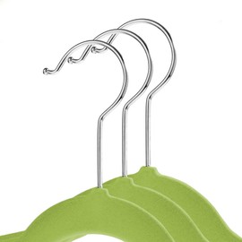 Casafield 100 Velvet Kid's Hangers - 14" Size for Children's Clothes - Lime Green