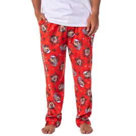 INTIMO Looney Tunes Mens' Christmas Character Tasmanian Devil Sleep Pajama Pants (XXX-Large) Red