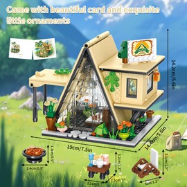 Oichy A-Frame Cabin House Building Set, Camping Friends House Building Kit Creative House Sets Model Toys Gift for Adults and Kids 579PCS