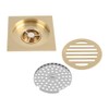 4x4 Inch Brass Square Anti-Odor Floor Drain, Hair Catcher for