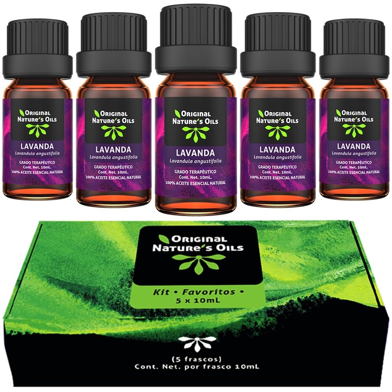 Kit de 5 aceites Esenciales de Lavanda para Difusor y