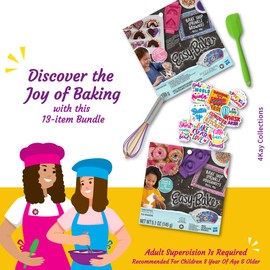 Ultimate Easy Baking Bundle For Kids With 13 Items – 1 Sprinkle Brownie Baking Mix, 1 Sprinkle Doughnut Baking Mix, 1 Mini Green Spatula, 1 Colorful Whisk, & 9 Stickers