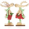 com-four® 2 x Decorative Stand for Christmas, Reindeer Made of