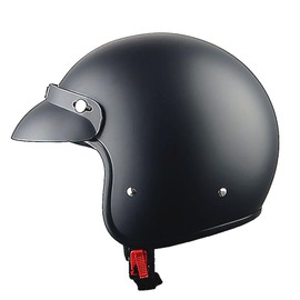 1Storm Motorcycle Open Face Helmet Mopeds Scooter Pilot Half Face Helmet with Peak Visor, HKY207 Matt Black + Tinted Goggle Bundle