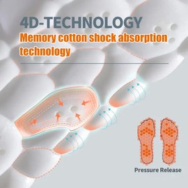 Memory Foam Insoles with Arch Support, Orthopaedic Insoles, Memory Foam Insoles, Sports Insoles, Flat Foot, Massage Insoles, Breathable, 39-40