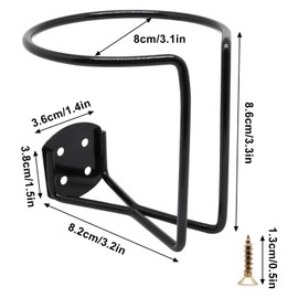 Stevenca 2 Pcs Boat Cup Holder for Drinks, Stainless Steel Coating Ring Cup Holders for Marine, Truck, Wooden Swing (Black) …