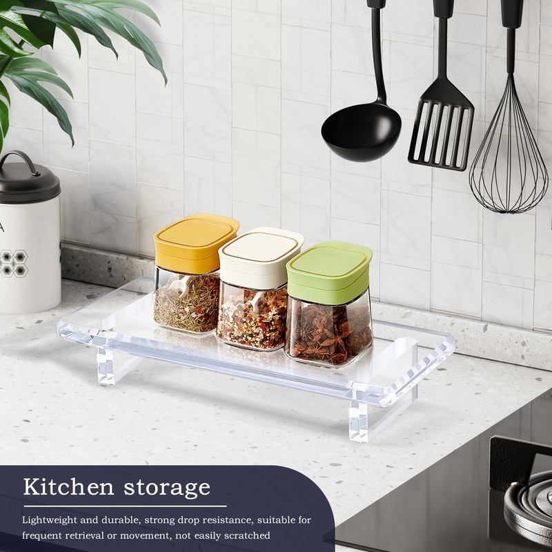 Crystal‑Clear Acrylic Perfume Display Tray 2‑Pack – Elegant Vanity Tray