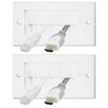 Auline White Brush Double Twin 2 Gang Wall Outlet Cable Entry Plate Tidy Mount Face Plate Wall Plate (2)