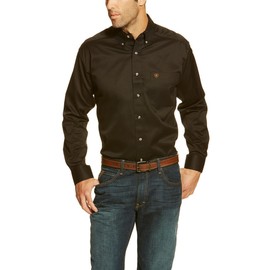 ARIAT Solid Twill Fitted Shirt, Black, X-Large