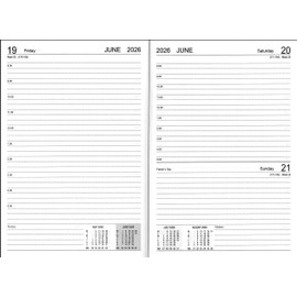 2026 A5 Day a Page Diary - Appointment Times Full Year Hardback UK Planner - for Home Office School & Work (Mustard Yellow)
