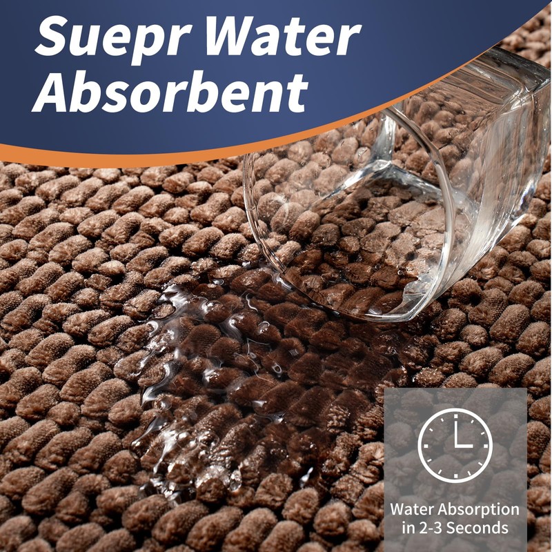 Bathroom Rugs Non Slip Washable, Rubber Bath Mats for Bathroom,Quick