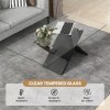 Costway 47" Modern Rectangle Glass Coffee Table Living Room With