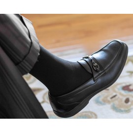 12 Pack Black Ribbed Crew Size Bamboo Dress Socks (Sock Size 10-13, Shoe Size 6-12) Natural Fiber, Highly Durable, Odor-Free,