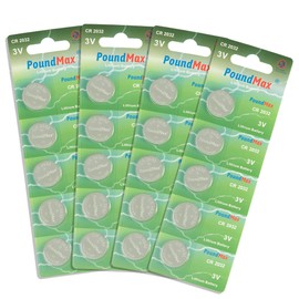 PoundMax CR 2032 Batteries 3v Lithium Coin Cell Battery Combo Pack - 20 Count