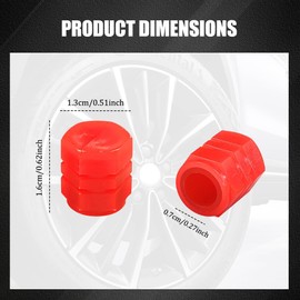 Lyxheth 8PCS Fluorescent Tire Valve Stem Caps, Tire Valve Covers, Luminous Auto Wheel Air Valve Caps, Corrosion Resistant Leak-Proof Wheel Valve Cover Universal for Car, Truck, Bike (Red)
