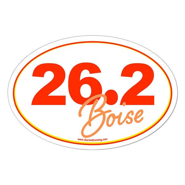Charmed Running Brand Boise Marathon 26.2 Distance in Script Removable
