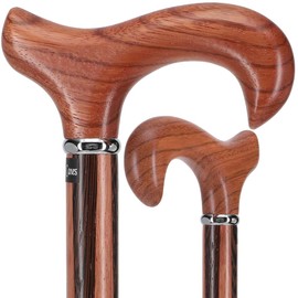 Royal RC Canes Unique Rosewood Derby Walking Cane with Inlaid Wenge Stripe – Elegant and Stylish Rosewood Shaft for Men and Women, Featuring Durable 18mm Rubber Tip