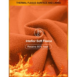 COOTRY Womens Plus Size Fleece Lined Turtleneck Mock Neck Tops Long Sleeve Thermal Shirts Base Layer Orange 5XL