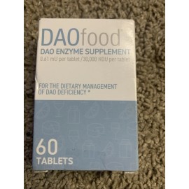 Unbranded Daofood 60 mini-tablets. Dispenser. Diamine Oxidase DAO. Dao Deficiency.