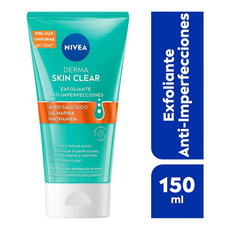 Nivea Derma Skin Clear Exfoliante 150 ml Anti-Imperfecciones Piel Grasa