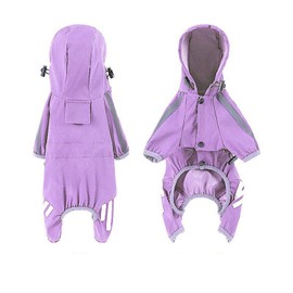 Dog Raincoat Waterproof Raincoat with Reflective Strips for Small Medium Large Dogs XXL Purple