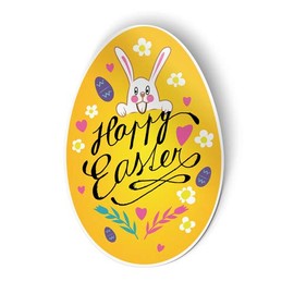 Happy Easter Bunny Egg Sticker Vinyl Decal Car Bumper Window 5" x 3"