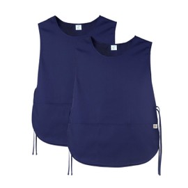 JONATHAN UNIFORM 2 Packs Classic Unisex Cobbler Aprons With 3 Pockets for Beauty, Elderly Carer, Vet, Dental, Medical Jobs (Navy,Regular)