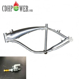 CDHPOWER Brushed Alum Gas Frame 2.4L Fuel Tank and Petcock-Gas Motorized Bicycle