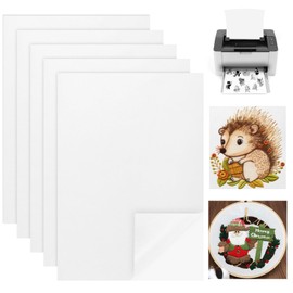 Yimomoyi 5 Piece Water Soluble Embroidery Stabilizer, A4 Embroidery Water Soluble Stabilizer, Dissolvable Embroidery Paper for Machine Embroidery and Hand Stitching