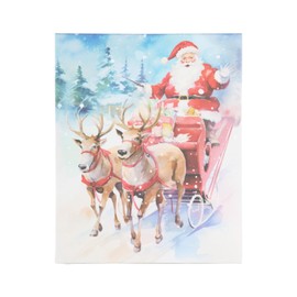 Idena 30516 Gift Box with Lid in Size 36 x 29 cm, Gift Boxes with Santa on the Sleigh and Reindeer