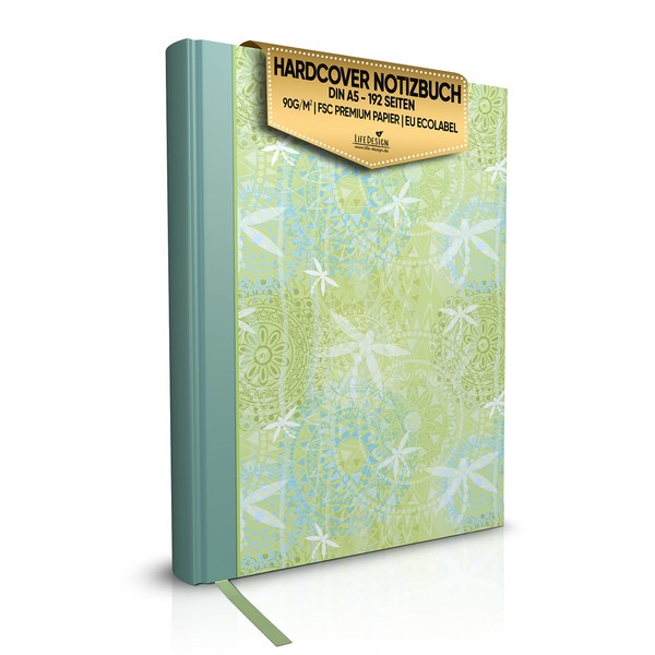 'Life Design Dragonfly Note Book DIN A5 Sketch Book Blank