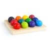 moderngenic Rainbow Wooden Balls with Tray, 12 Piece Sorting and