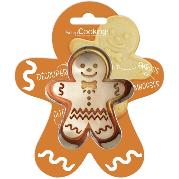 ScrapCooking Ginger 2091 Wooden Cookie Cutter + Embossing Folder