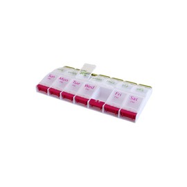 AM-PM FLIP UP Push Button Pill Box