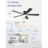 ZMISHIBO 60 Inch Ceiling Fan with Light, App&Remote Control, Flush