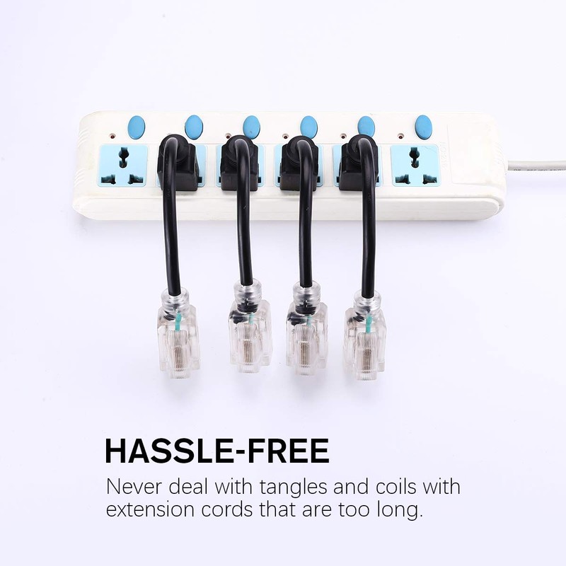 Miady Short Power Extension Cord Outlet Saver, Female Plug with