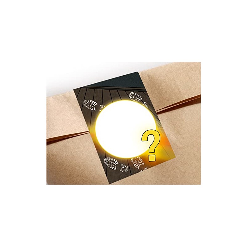 Junapack 12 sacchetti regalo (naturale) + 12 adesivi Escape Room