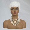 MOONSHOW Short White Pixie Wig for Women Pixie Cut Wig